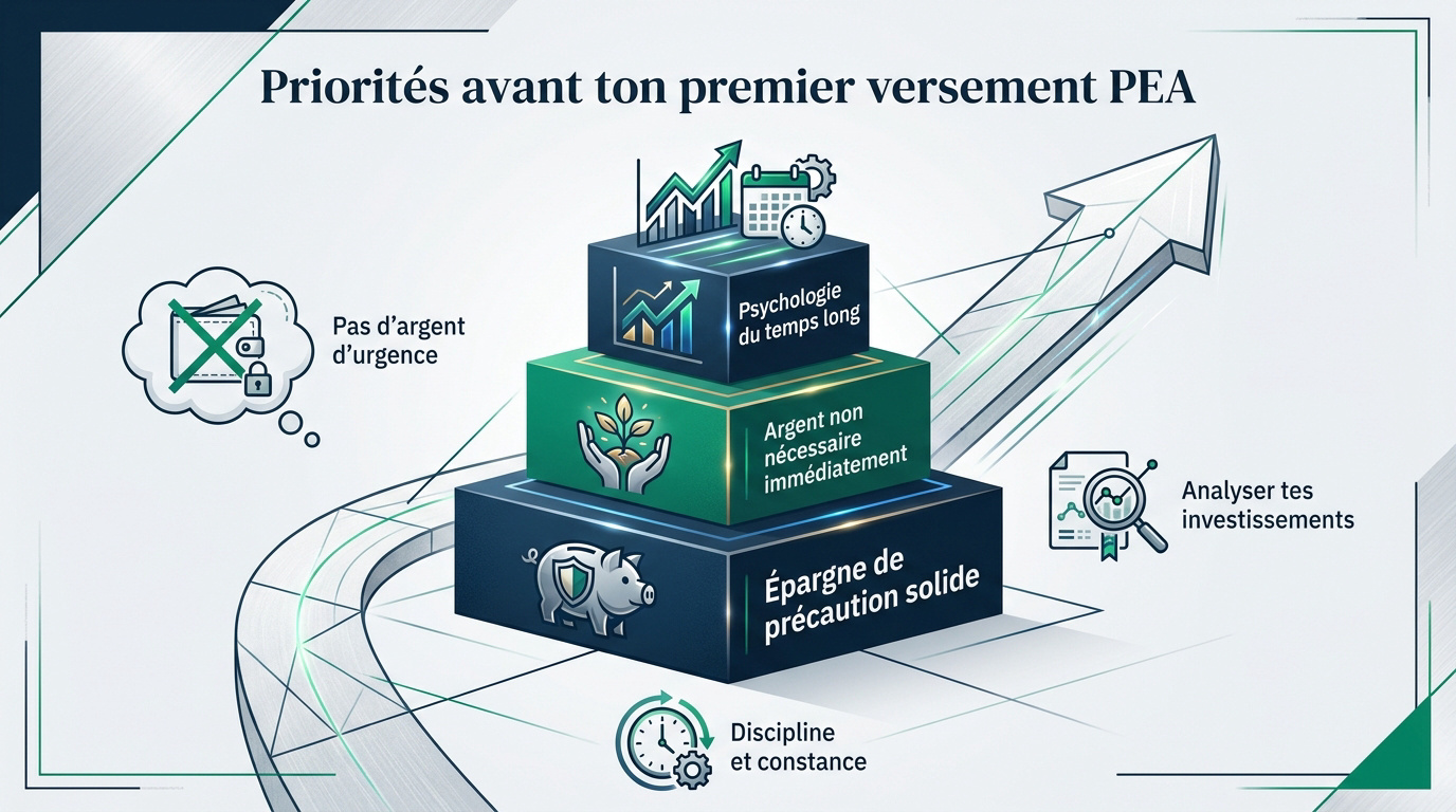 Schéma des priorités financières avant d'investir sur un PEA