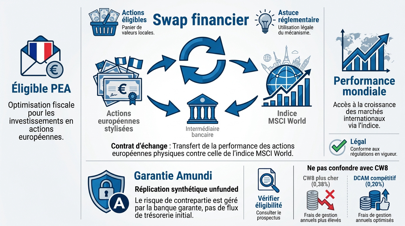 Schéma du swap pour l'éligibilité au PEA